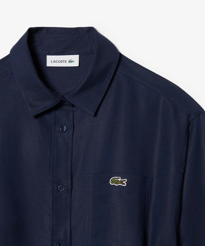 Lacoste Women'S Long Sleeve Linen Blended Shirt Dress Ef8271-56G 166