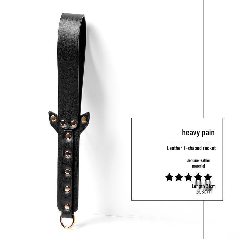 Leather Erotic Ruler Whip for SM Training - Genuine Leather Spanking Tool for Intimate Play