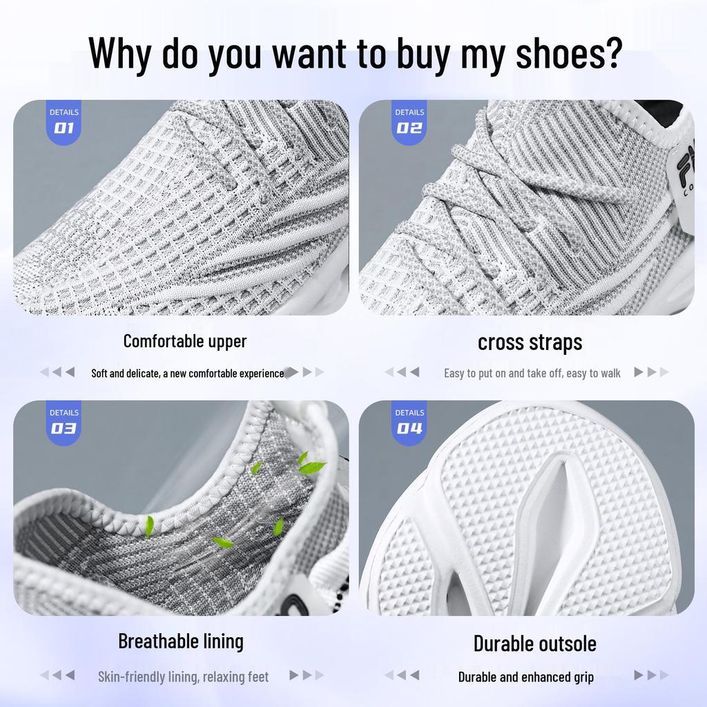 Unisex Coconut Flyknit Breathable Blade Sole Casual Sports Shoes