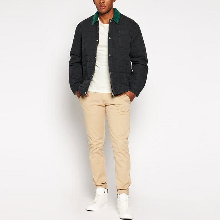Converse Jackets Men's Black Lapel Moderate Workwear 10019460-A02