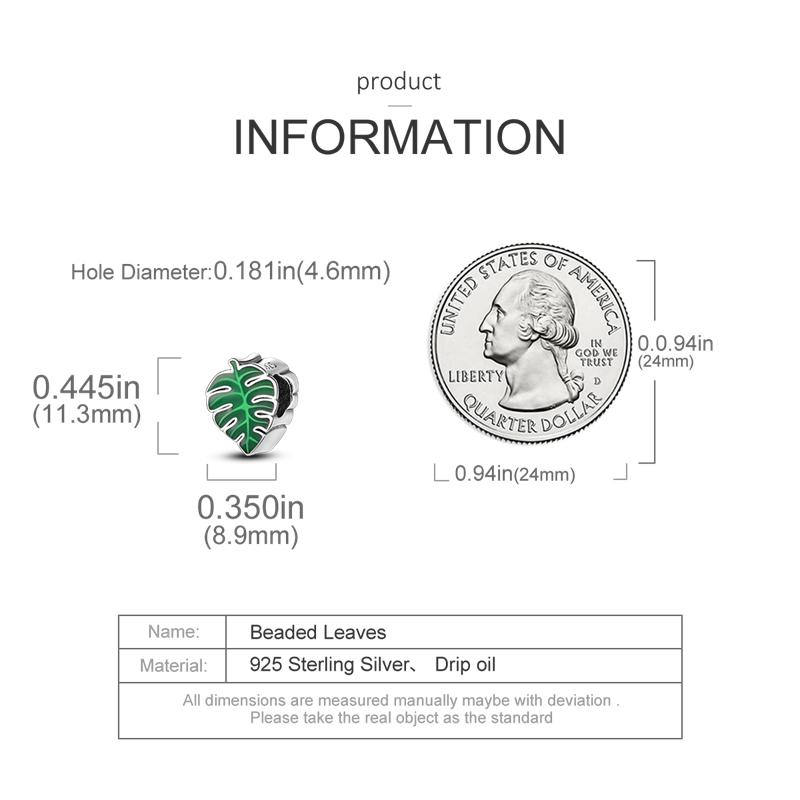 Simple Leaf Plant Beads Copper Original Beads Fit Original Charms Bracelet Beads Jewelry Fine Gifts For Women