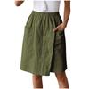 Women's Fashion Pants And Skirts Color Elastic Waist Pocket Casual Shorts
