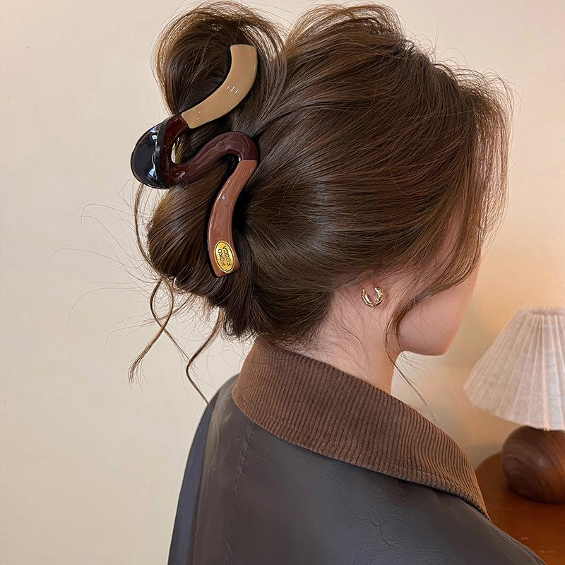 Korean Retro Large Claw Clip for Thick Hair - High-End Updo Hair Claw Clip 2025