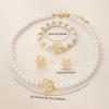 3Pcs Camellia Women'S Party Necklace Bracelet And Earrings Set Elegant Bridal Jewelry Gift