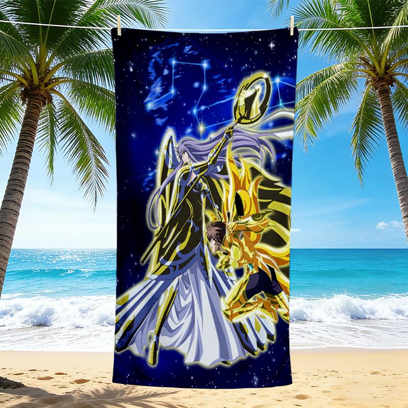 1Pc Saint Seiya Celestial Brave Beach Towel Quick Dry Multiuse For Beach Pool Gym Yoga Home Travel Christmas Halloween Xmas Gift L126