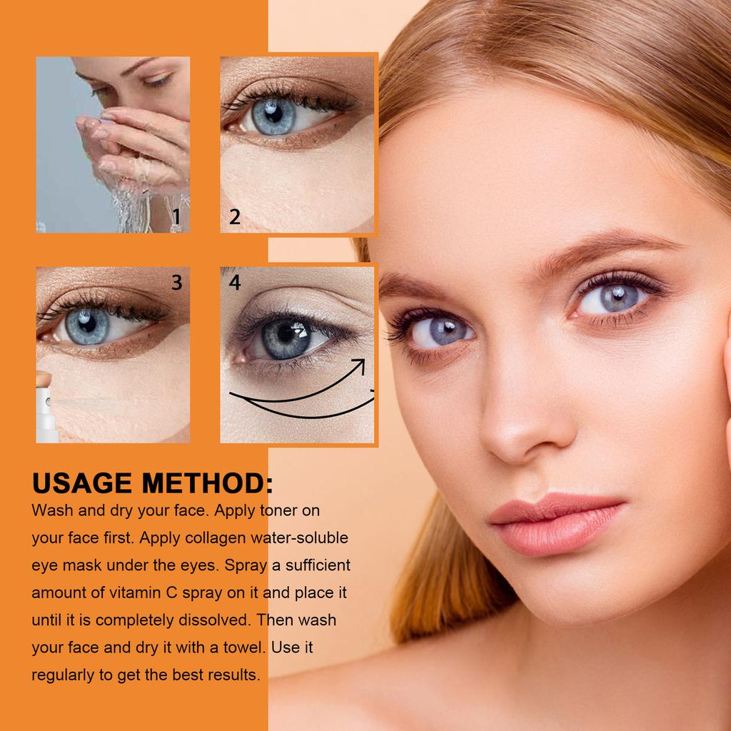 EELHOE  Collagen Eye Mask Spray Set Eye Nourishing Care Collagen Nourishing & Hydrating Eye Masks