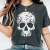Vintage Tree Skull Halloween Shirt, Comfort Colors T-Shirt, Gothic Bat Forest Graphic Tee, Spooky Season Gift