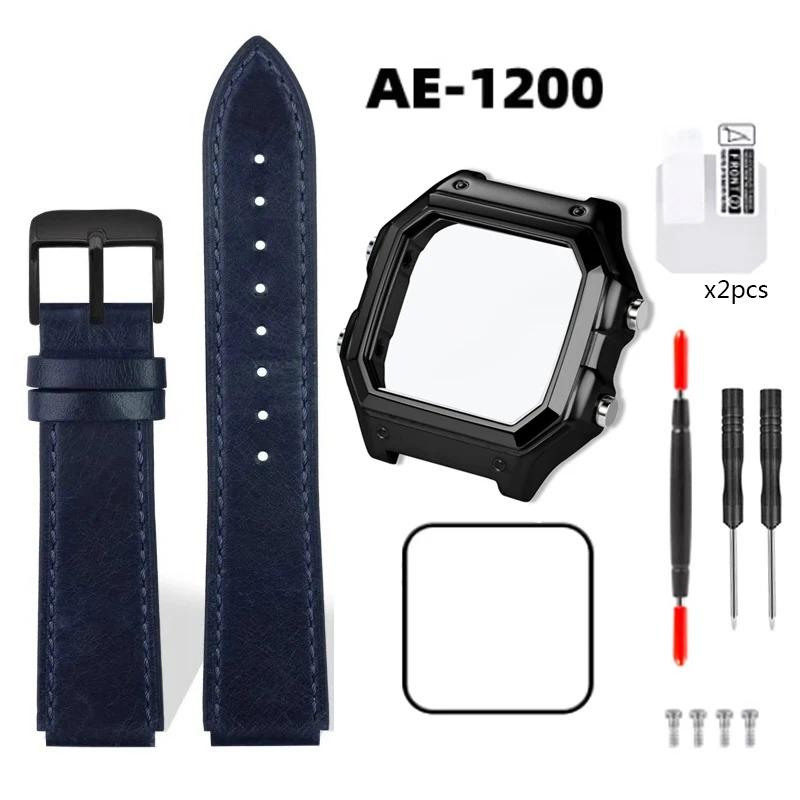 Pro Casio 3299 AE-1200 AE-1200WH AE1300 Modifikované pouzdro hodinek z nerezové oceli 304 AE1200 Celokovové pouzdro Ocelový řemínek