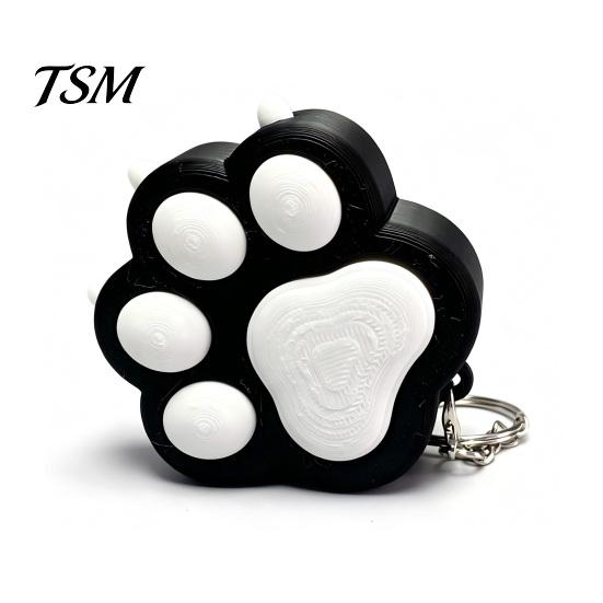 Novelty Bag Decoration Panda Paw Clicker Keychain, Cute Stress Relief Fidget Toy for Black And White Key Charm Car, Couple Ring Hanging Ornament,