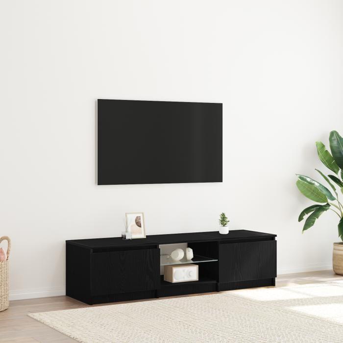 Έπιπλο TV - vidaXL - Μαύρη Δρυς - Πολύχρωμα LED - 140x40x35,5 εκ.