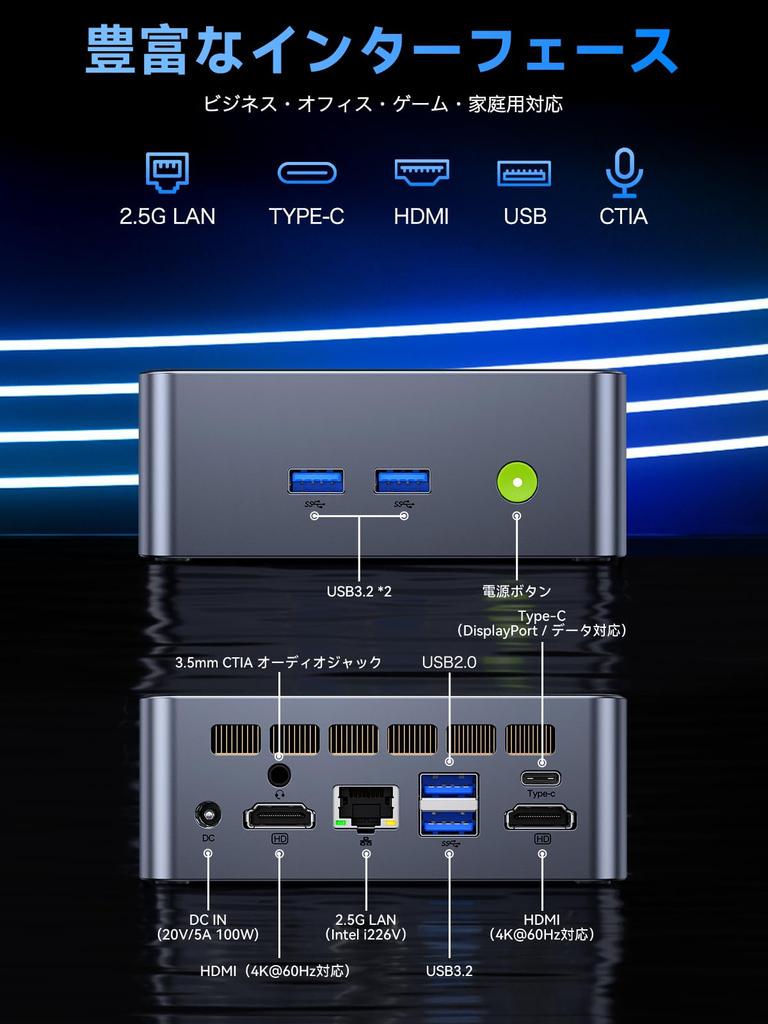 GMKtec Mini PC s Intel Core i7 12700H 32GB DDR4 RAM 1TB NVMe Mini Stolní Počítač s Iris XE Triple 4K WiFi M3 Ultra (14 jader/20 vláken, 4.7