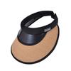 Summer sunscreen sunshade empty top hat Korean version versatile pearl hat women's vinyl big eaves headband sun hat