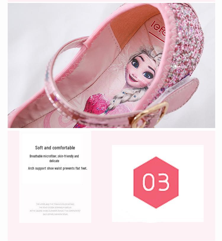 Elsa Princess Girls' Rhinestone Crystal Shoes – Summer/Fall Fashion, Soft Sole Flats