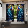 2 Pcs Blue Peacock Decorative Curtains: Digital Printed   Polyester Material   Suitable for Living Room   Bedroom   Study   Dining