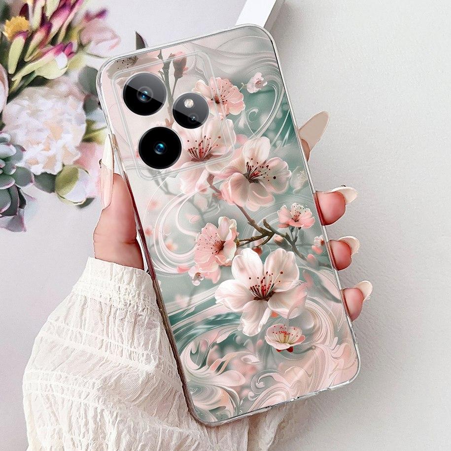 For Realme GT7 2025 Case RMX6688 Cover New Fashion Flower Marble Soft Silicone Phone Cases For Realme GT 7 Pro 7T Realme7 Fundas