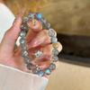 Natural Gray Moonstone Crystal Bracelet Women Elegant Handmade Love Protection Charm Fashionable Daily Wear