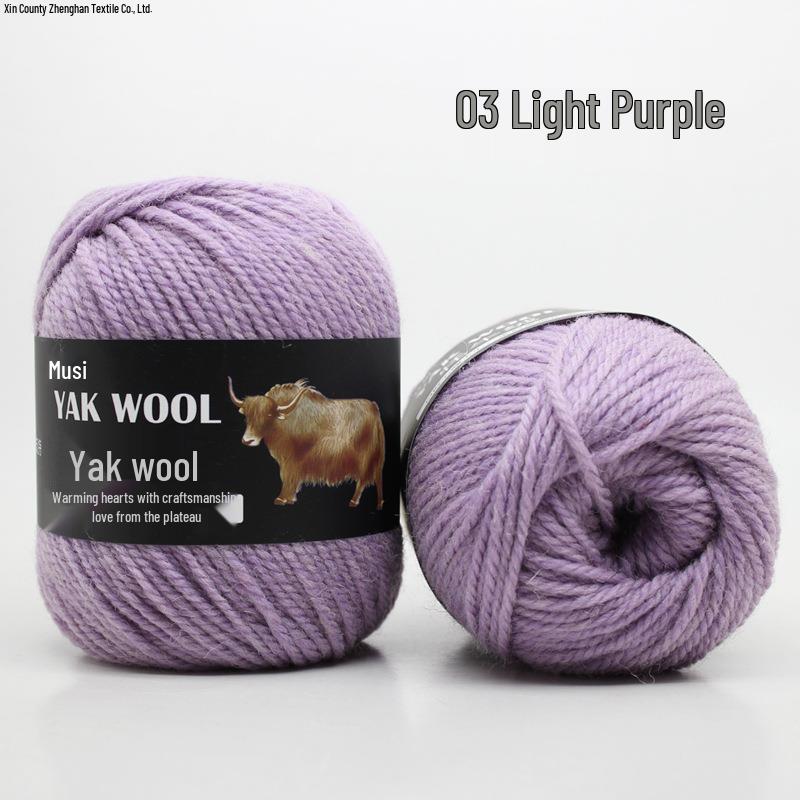 Yak Wool 3-Ply Hand-Knitted Medium-Thick Yarn for Sweaters, Coats, Scarves, and Hats (DIY).