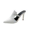 Fashion Comemore Women's Fashion Large Size Slippers Summer New Pointed Head Shallow Hollow Breathable Super High Heel Slides Shoes