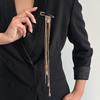 Exaggerated Water Droplet Fringe Tassel Chain Brooch Metal Chain Clothing Tie Pin Bead Fixed Ornament Banquet Party Jewelry Gift