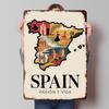 Spain Pasin Y Vida Map Metal Poster Custom Wall Art Retro Vintage Tinplate Signs for Man Cave Room Decoration Gaming Wand Deko