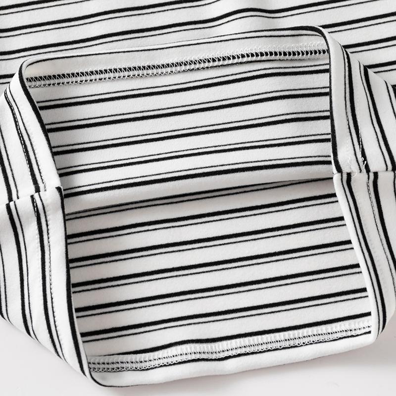 Yüksek Yakalı Uzun Kollu Çizgili Çocuk Tişörtü