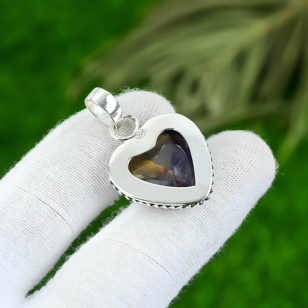 Geschenk für Sie 925 Sterlingsilber Natürlicher Multi-Fluorit Edelstein Schmuck Anhänger