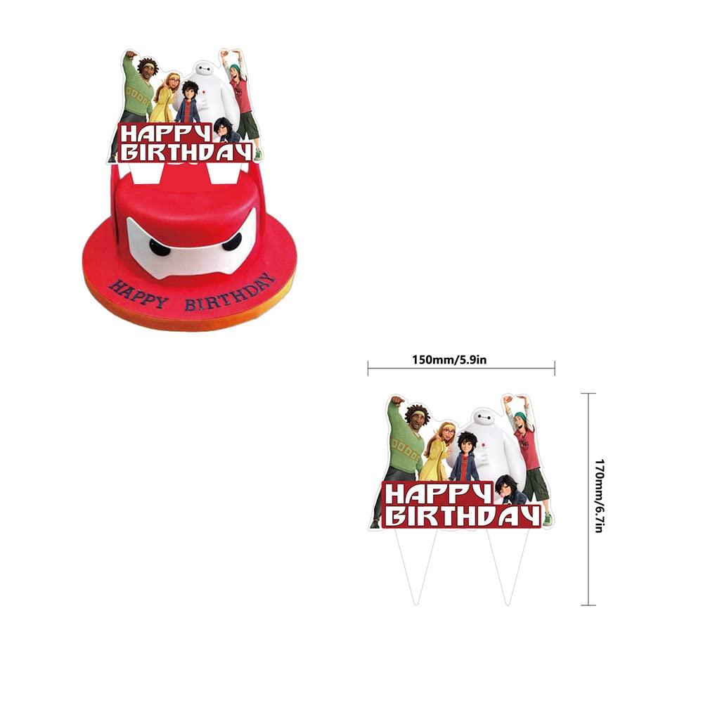 Baymax Birthday Decorations Party Set, Big Hero 6, Disney Character, Cute White Balloons, Happy Birthday Garland, 32-Piece Set, for Boys and Girls