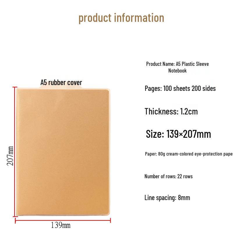 Dicker Notizblock im Vintage-Stil: Minimalistisches B5 Kunststoffcover, A5 Notizbuch mit hochwertigem Papier