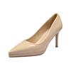 Waterproof Platform High Heels Stiletto Pointed Toe Single Shoes Fashion Patent Leather Business Women's Shoes