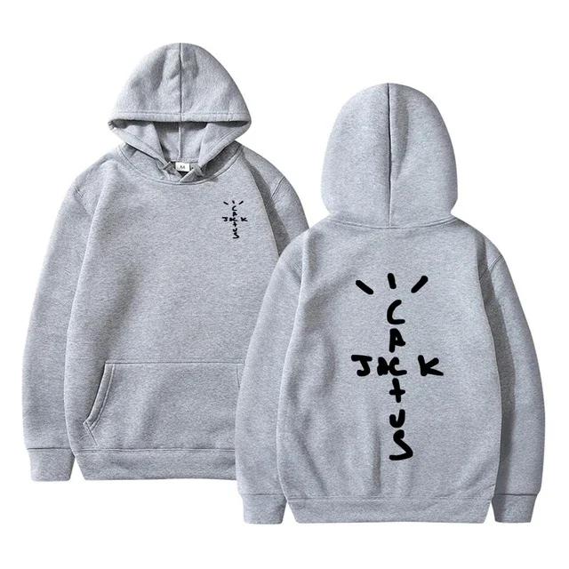 Men's Autumn/Winter Hip Hoodie Cactus Jack Swag Printed Fun Unisex Hooded Sweatshirt Casual Pullover Harajuku Style Loose Hoodie