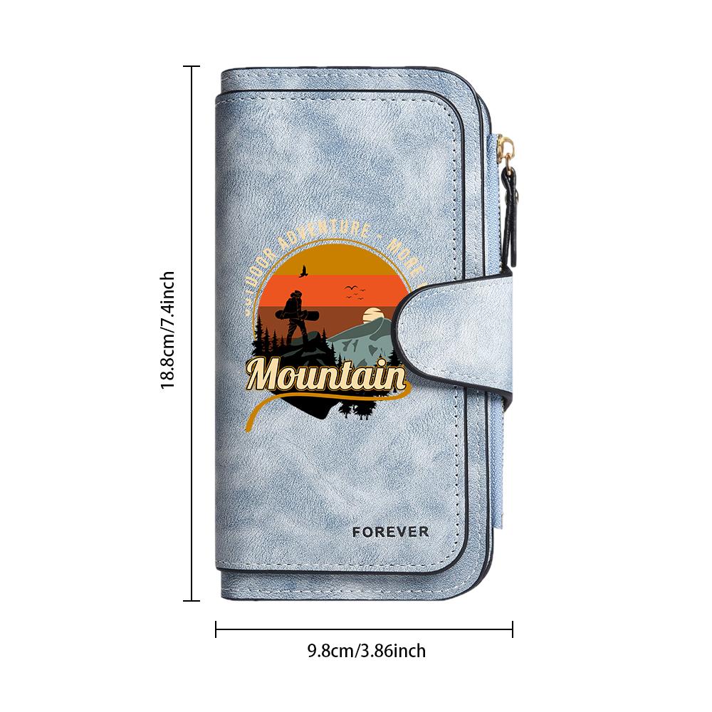 Vintage Mountain Outdoor Adventure Wallet Casual Multi Card Holder Purse