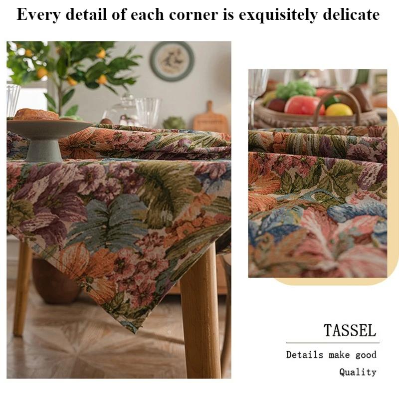 1PC Rural style Dinner Tablecloth Thickened jacquard home decor fabric Kitchen & Dining Room Wedding Table Cover Tea Decoration
