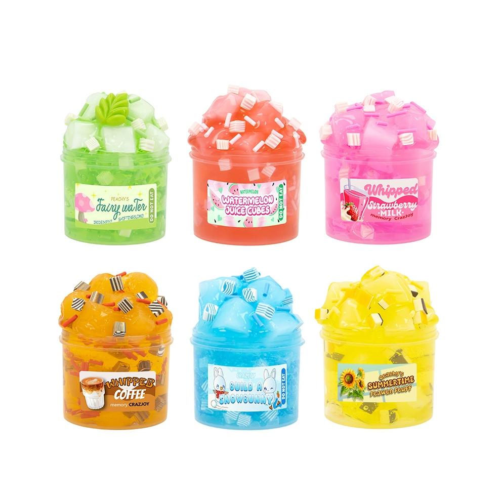 (Full 6pcs Set) Soft Non-Sticky Butter Slime Ice Cream Decorations 70ml Scented Toys DIY Cloud Slimes For Girls and Boys
