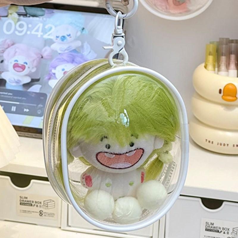 11CM Jewelry Organizer Transparent Storage Box Pouch Mystery Box Plastic Box Cute Doll Bag Organization Keychain Dustproof Case