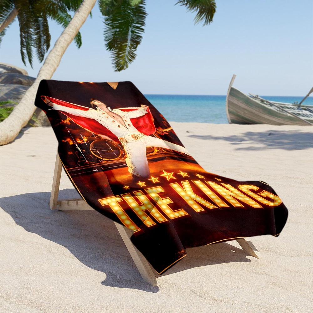 Elvis Presley Strandtuch für Strandreisen Tragbar Bedrucktes Strandtuch Outdoor-Accessoire Geburtstags-/Weihnachtsgeschenk