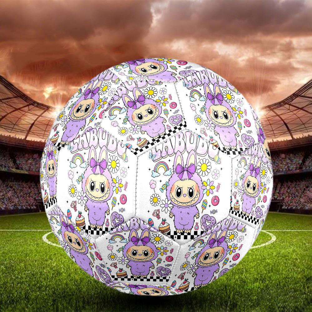 Labubu Print Size 5 Soccer Ball, Standard Match Football for Sports Game and Team Practice, Ideal Gift for Soccer Fans