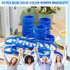 Liliful 50 Pcs Plain Silicone Rubber Bracelets Elastic Rubber Wristbands Blank Colored Bracelet Sports Bands for Stretch Wristband Wrist Bands for
