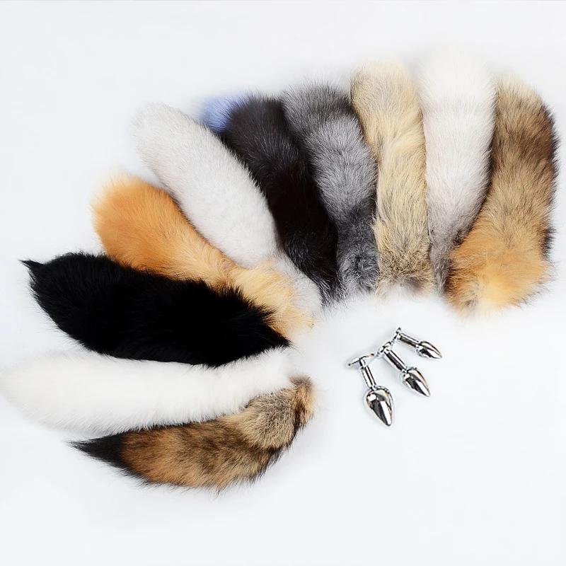 Anal Plug with Real Fox Tail for Woman Separable Cosplay Butt Plug Anal Adult Products Masturbator Man Female Couples Sex Toys