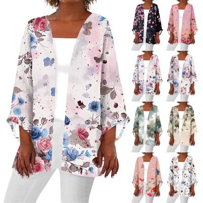 Women's Casual Fashion Printed Lightweight Mid-length Jacket Cardigan