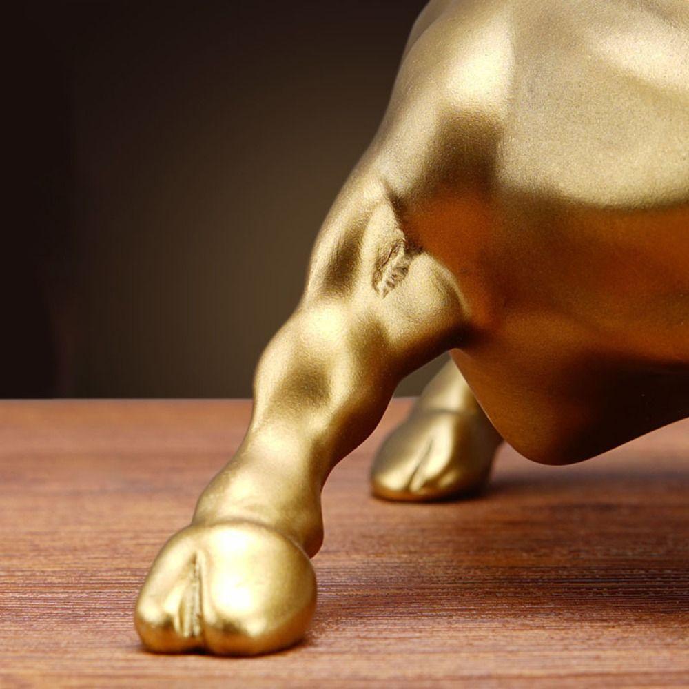 Light Luxury Wall Street Bull Statue Feng Shui Stock Market Mascot Sculpture  Children