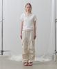 Toabe Contrast Ribbed Half-Open Tee (Cream)