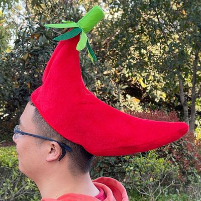 Red Pepper Hat Costume Hats for Adults Party Carnival Photo Prop Funny Chili Cartoon