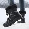 Outdoor Travel Sports Large Size Snow Boots Women's Winter Velvet Warm Medium Tube Women's Boots Ski Hiking Shoes Women