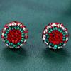 Christmas Sparkling Colorful Set Zircon Ball Earrings, Women's Fashion Trend Holiday Party Accessories