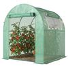 Loop-in Polytunnel Kas, Groeikas voor Tuin met Rolbaar Raam en Deur, 1,8 x 1,8 x 2 m, Groen