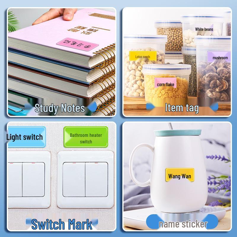 Waterproof Writable Self-Adhesive Color Label Stickers for Food Storage and Organization