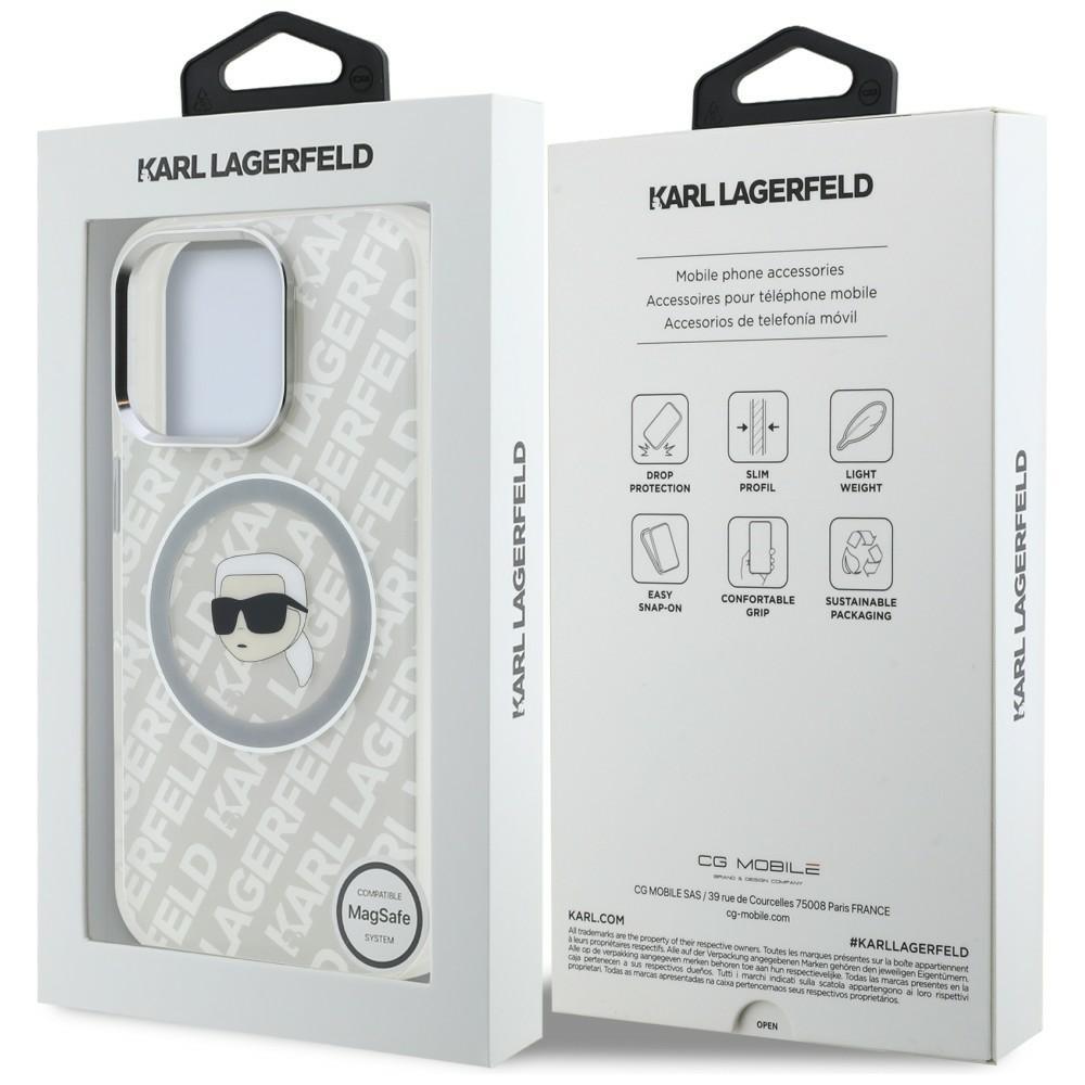 Karl Lagerfeld IML Karl Head Logo MagSafe Case for iPhone 16 Pro Gray
