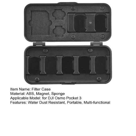 Filter Carrying Case for DJI Osmo Pocket 3 Water Dust Resistant Optics Lens ND UV CPL Filter Memory Card Accessories Storage Organizer Box