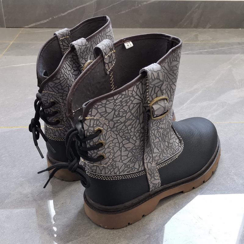 Oferta speciala: Cizme scurte din piele naturală - unisex retro călărie și stil Martin, respirabile și la modă