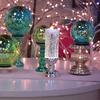 New LED Christmas Candle LED Flameless Candle Light Swirling Glitter Colorful Fantasy Crystal Night Lights Xmas Party Home Decor